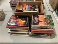 Fire Themed Books and Wood Bin
