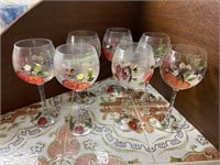 Hand-Painted Wine Glasses (set of 7)