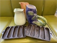 Assorted Pitchers and Cast Iron Molds