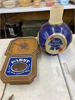 Pabst Blue Ribbon clock & lamp globe