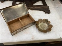 Silver box, coin ashtray