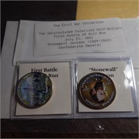 Two UNC Colorized Half Dollars/The Civil War