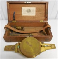 W & L E Curley surveyor's equip. in box