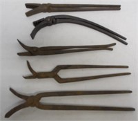 lot of 5 various horse nail clincher tools