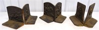 lot of 3 pairs of metal bookends