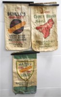 lot of 3 cloth seed bags Schell's, Hardy & other
