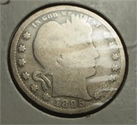 1895 Barber Quarter Dollar