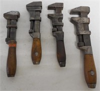 lot of 4 adjustable wrenches: Coes wrench others