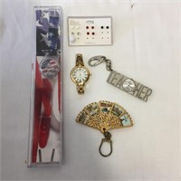 Watches, Key Chains & Earrings