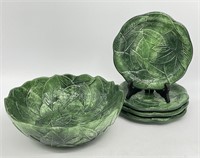 Vietri Foglia Leonardo Majolica Leaf Bowl & Plates