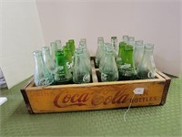 EARLY COKE CRATE WITH 12 EARLY LOCATION  BOTTLES