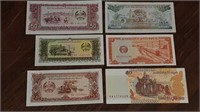 LOT OF 6 FOREIGN NOTES LOOKS TO BE UNCIRCULATED