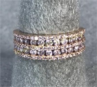 14kt Rose Gold Diamond Ring sz 8