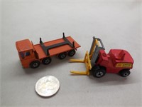Lesney Matchbox Forklift & Pipe Truck  Orange