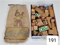 Antique Wooden Child's ABC Blocks