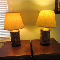 Pair of Brass Farm House Silo Lamps