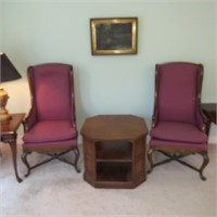 Matching Pair of Very High Back French Chairs