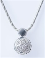 Jewelry Sterling Silver Diamond Necklace