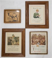 Lot of 4 Vintage Framed Camel  Advertisement