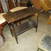 Antique Side Table with Book Rack