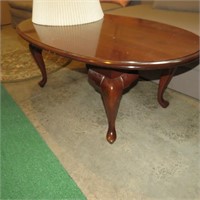 Oval Cherry Wood Queen Ann Coffee Table