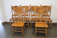 Oak Pressback Chairs 6pc lot