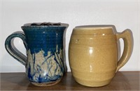 Vintage Lot of 2 Pottery Mugs