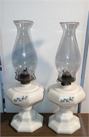 Pair of Vintage Hurricane Oil Lamps