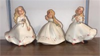 Set of 3 Bone China Figurines