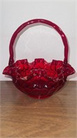 Vintage Ruby Red Glass Candy Dish