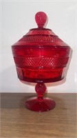 Vintage Ruby Red Glass Candy Dish