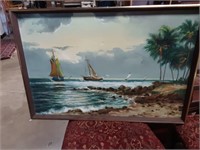Sea Landscape Oil Painting On Canvas Framed