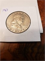 USA Silver Half Dollar  Franklin 1963 VF+
