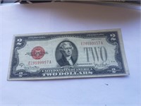 USA 1928 G Red Seal $2 note AU