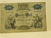 Germany 100 DM Fine 1907
