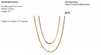 9k yellow gold curb chain