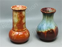 2- Medalta vases-  6.5" & 7" tall