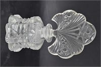 Large Clear Pressed Glass Fancy Perfume Bottle