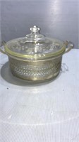 Pyrex dish with metal holder
