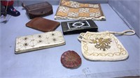 Vintage purses.  Leather