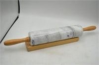 Marble Rolling Pin w/Wood Stand