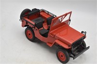 "Willy's" Jeep Model Car 1/18 Red
