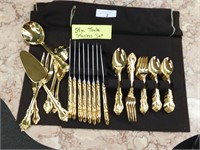 TOWLE GOLDTONED STAINLESS FLATWARE FOR 8