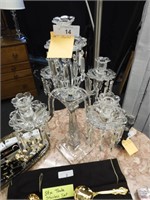 LARGE UNSIGNED HEISEY CRYSTAL CANDELABRA