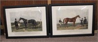 2pc Fores's Celebrated Winners Horse Engravings