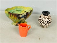 pottery & ceramic frog with sleepy indian jug