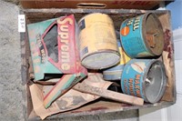 Boxes of Advertiser Tins and lights
