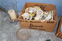 Box of Glassware and candle holders