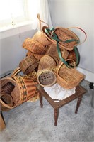 Baskets and wooden table
