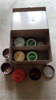 LARGE ASSORTMENT OF PENNIES IN VINTAGE TINS